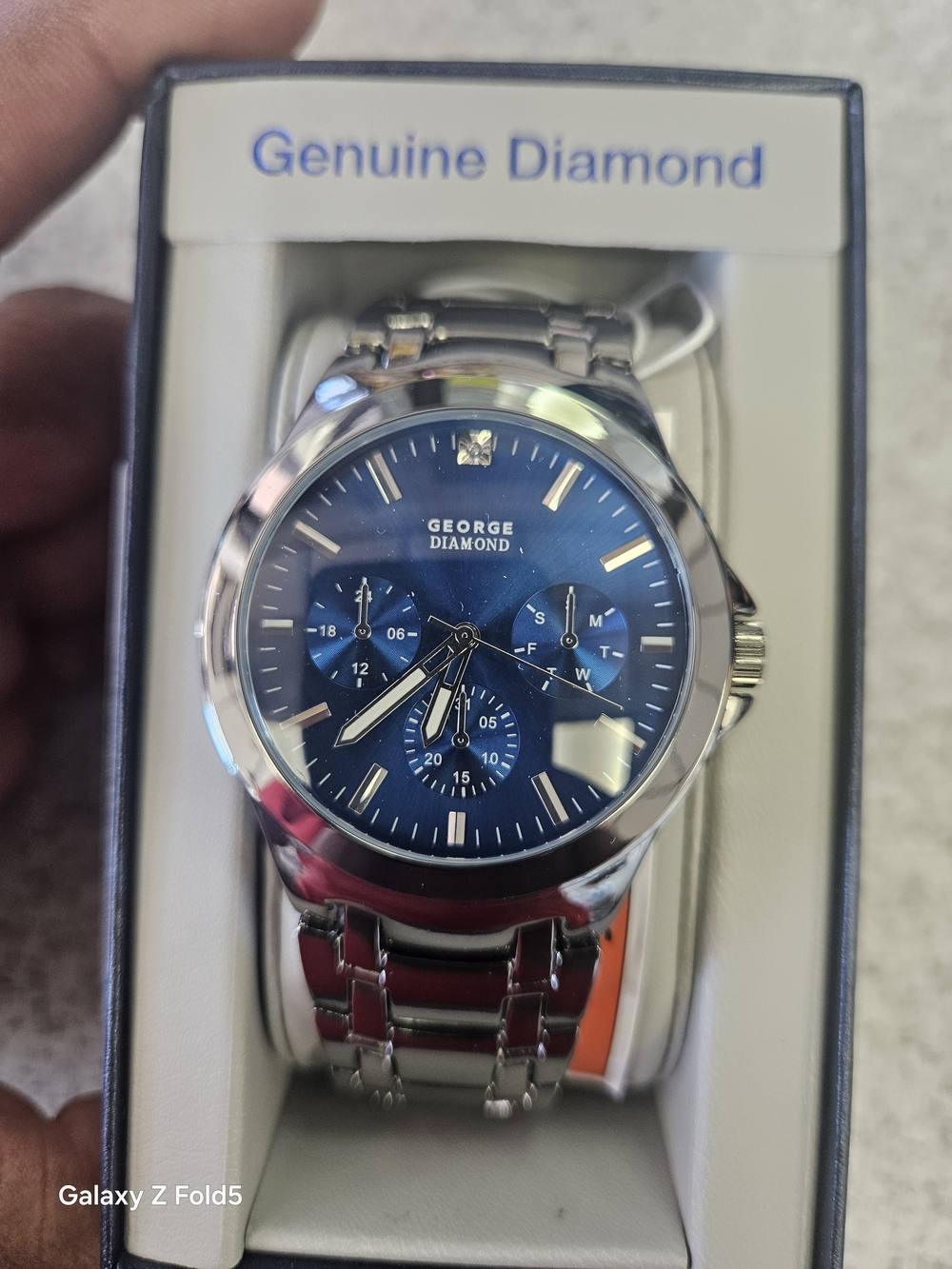 George Genuine Diamond 48mm Watch